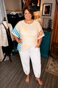 Weekend Wander- Oversized Striped Tee