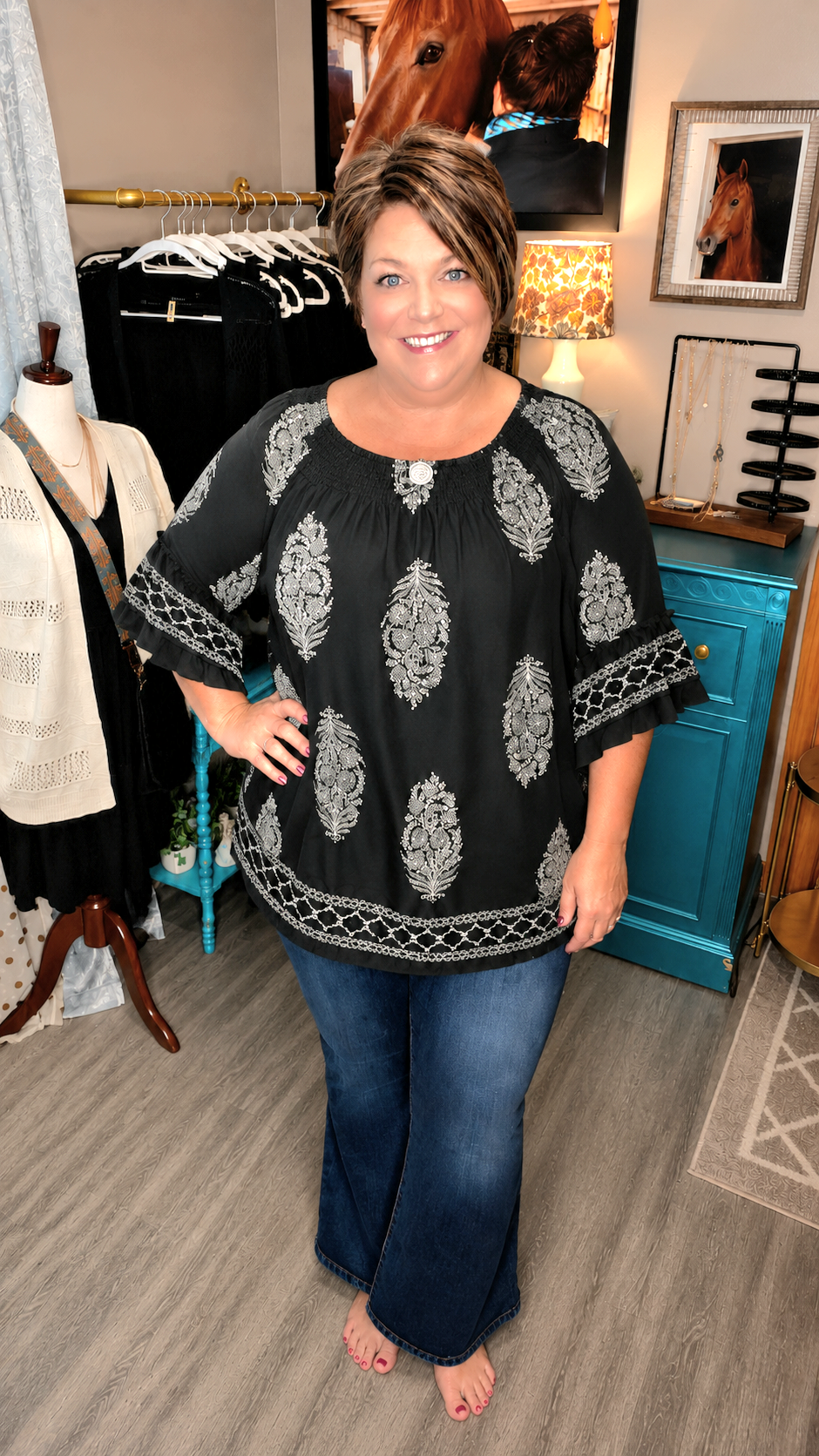 Don't Be Remiss- Black Boho Top