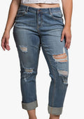 S&P Light Wash Holey Plus Size