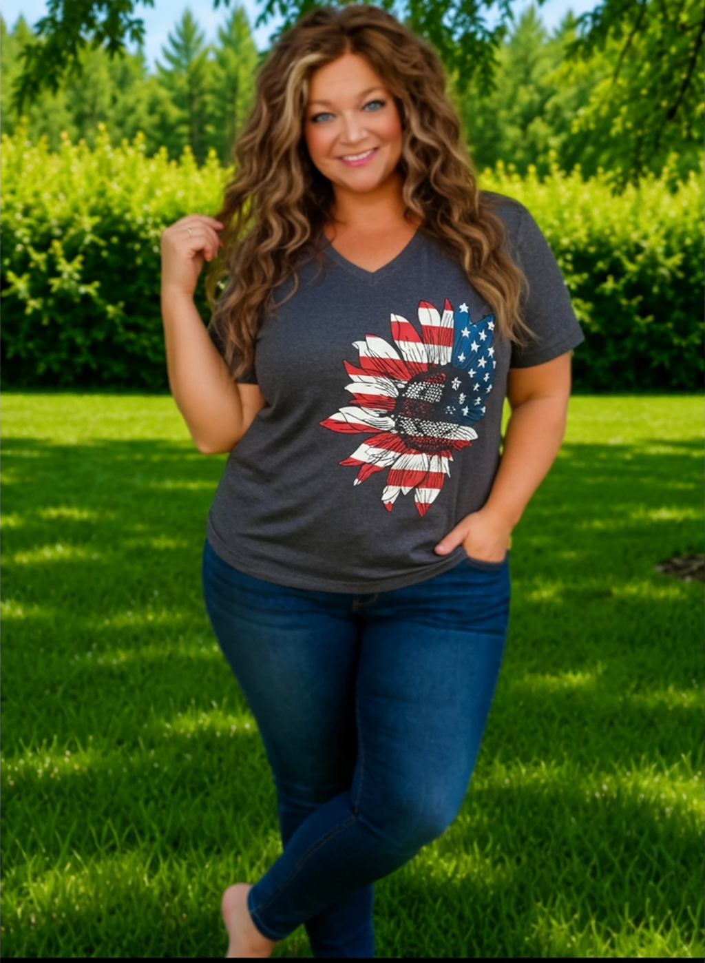 4th of July Daisy Tee