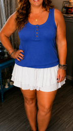 Oh Snap- 4 Button Henley Ribbed Knit Tank in 6 colors