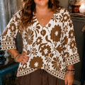 Flower Child 🌼- V Neck Woven Boho Chic Top