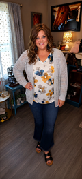 Becca- Summer Open Knit Cardigan in Grey