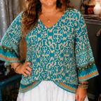 Flower Child 🌼- V Neck Woven Boho Chic Top