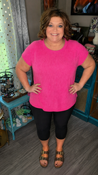 Ripple Effect- Boxy Corded Tee in 5 Colors
