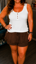 Oh Snap- 4 Button Henley Ribbed Knit Tank in 6 colors