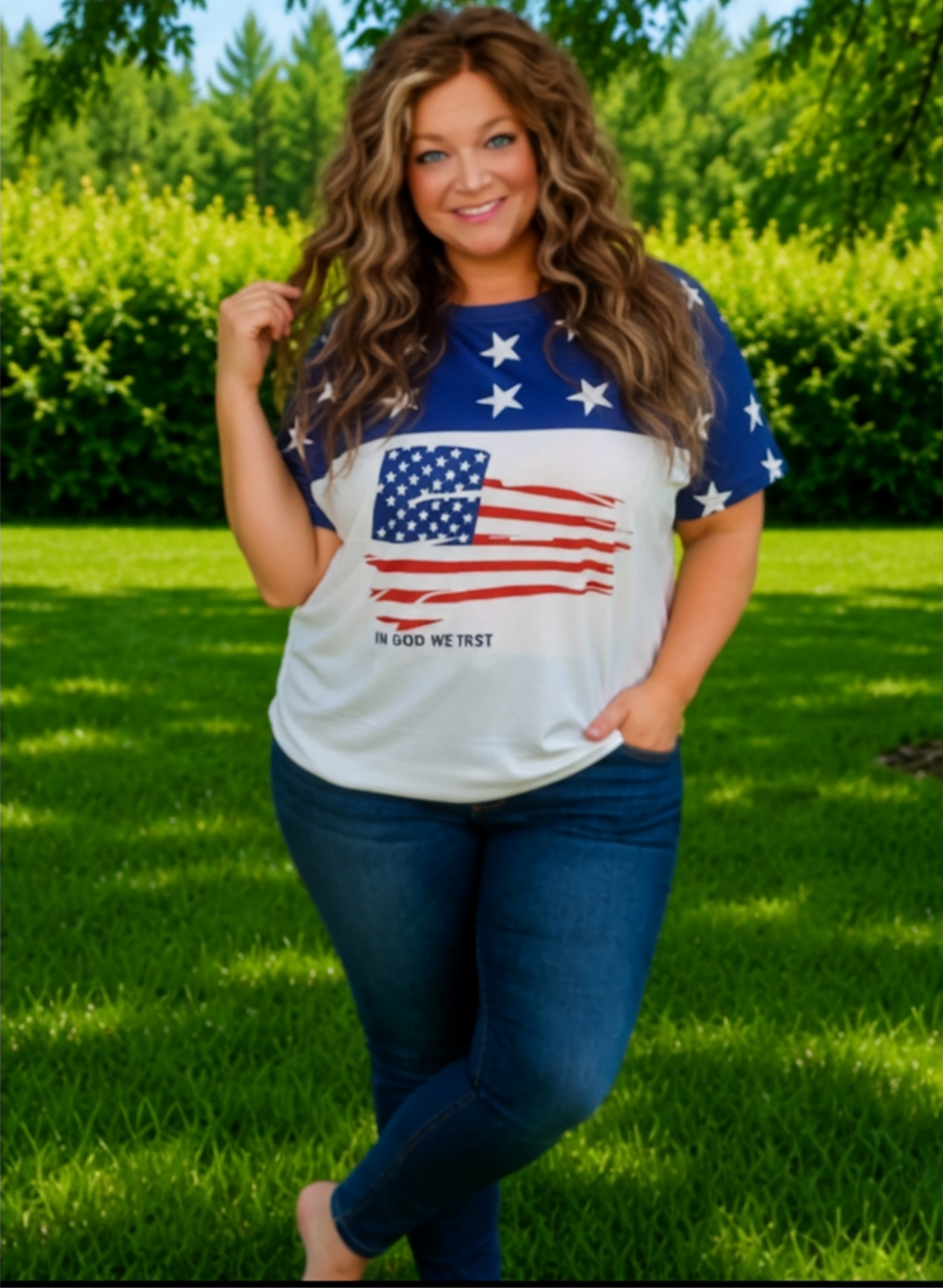 4th of July In God We Trust Tee