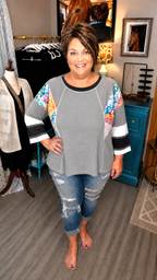 In Due Time- 3/4 Sleeve Colorblock Top in 2 Colors