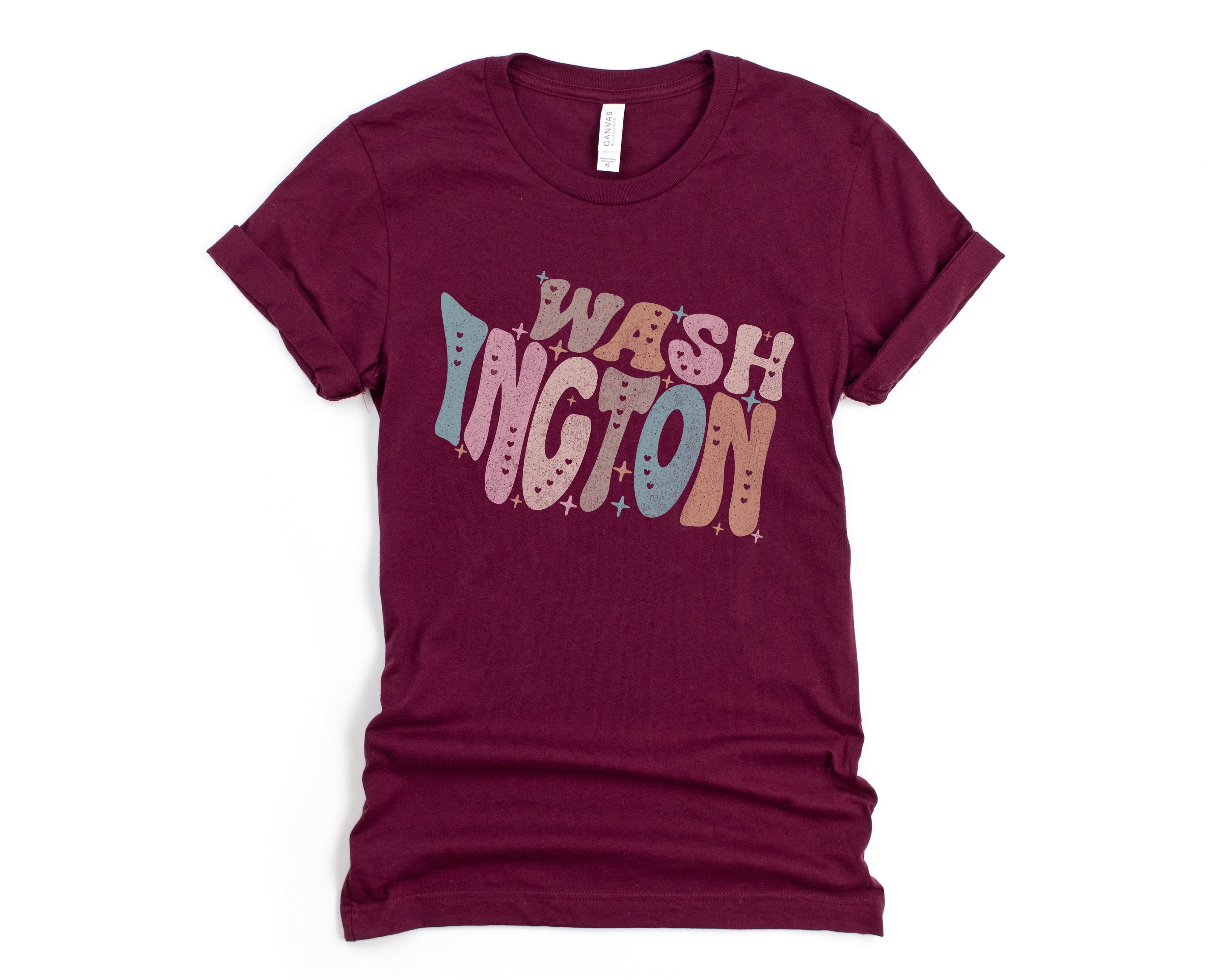 Wholesale Pastel Washington Graphic Tee - Navy