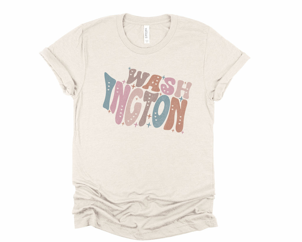Wholesale Pastel Washington Graphic Tee - Sand Sweatshirt