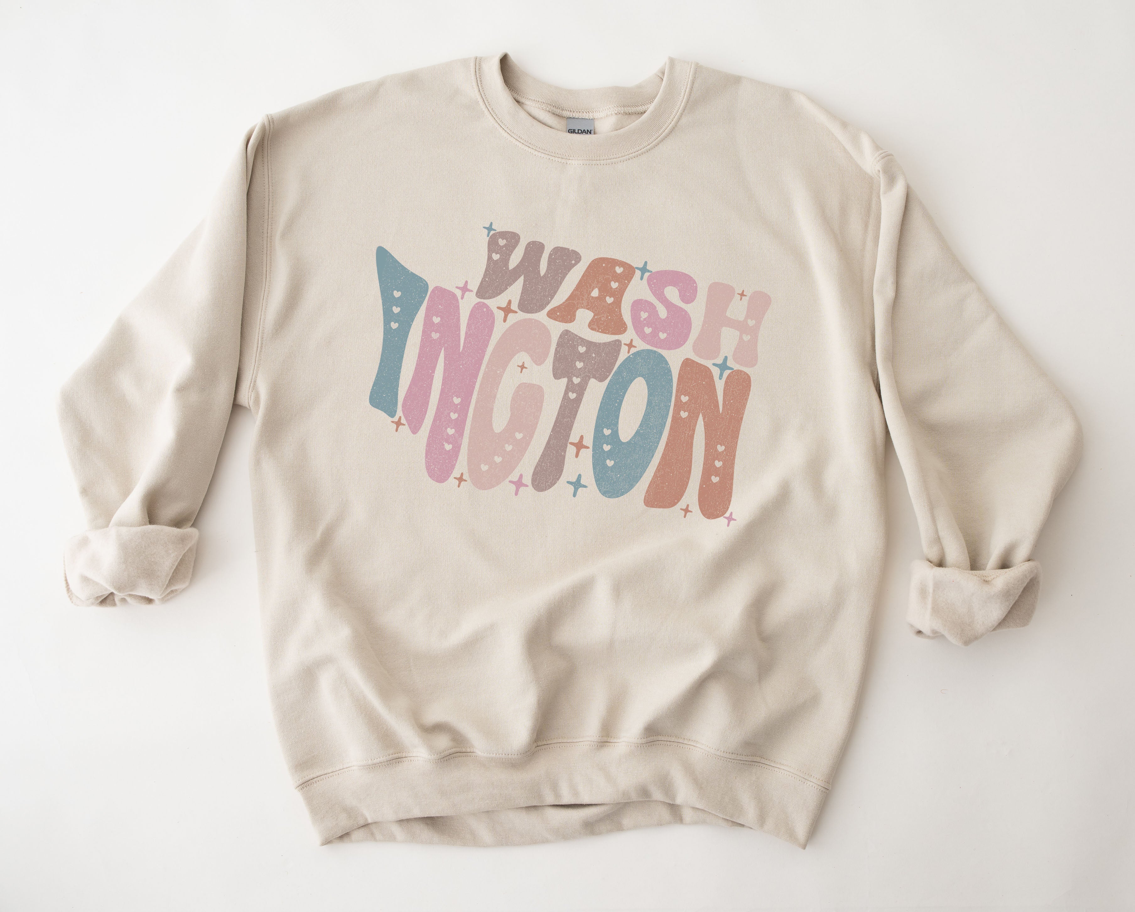 Wholesale Pastel Washington Graphic Tee - Maroon