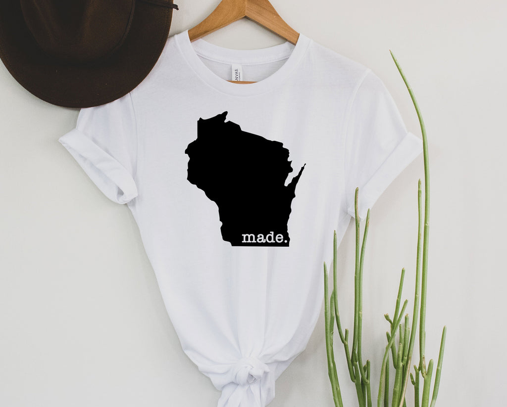 Wholesale Wisconsin Made Graphic Tee - Heather Blue