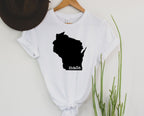 Wholesale Wisconsin Made Graphic Tee - Heather Blue