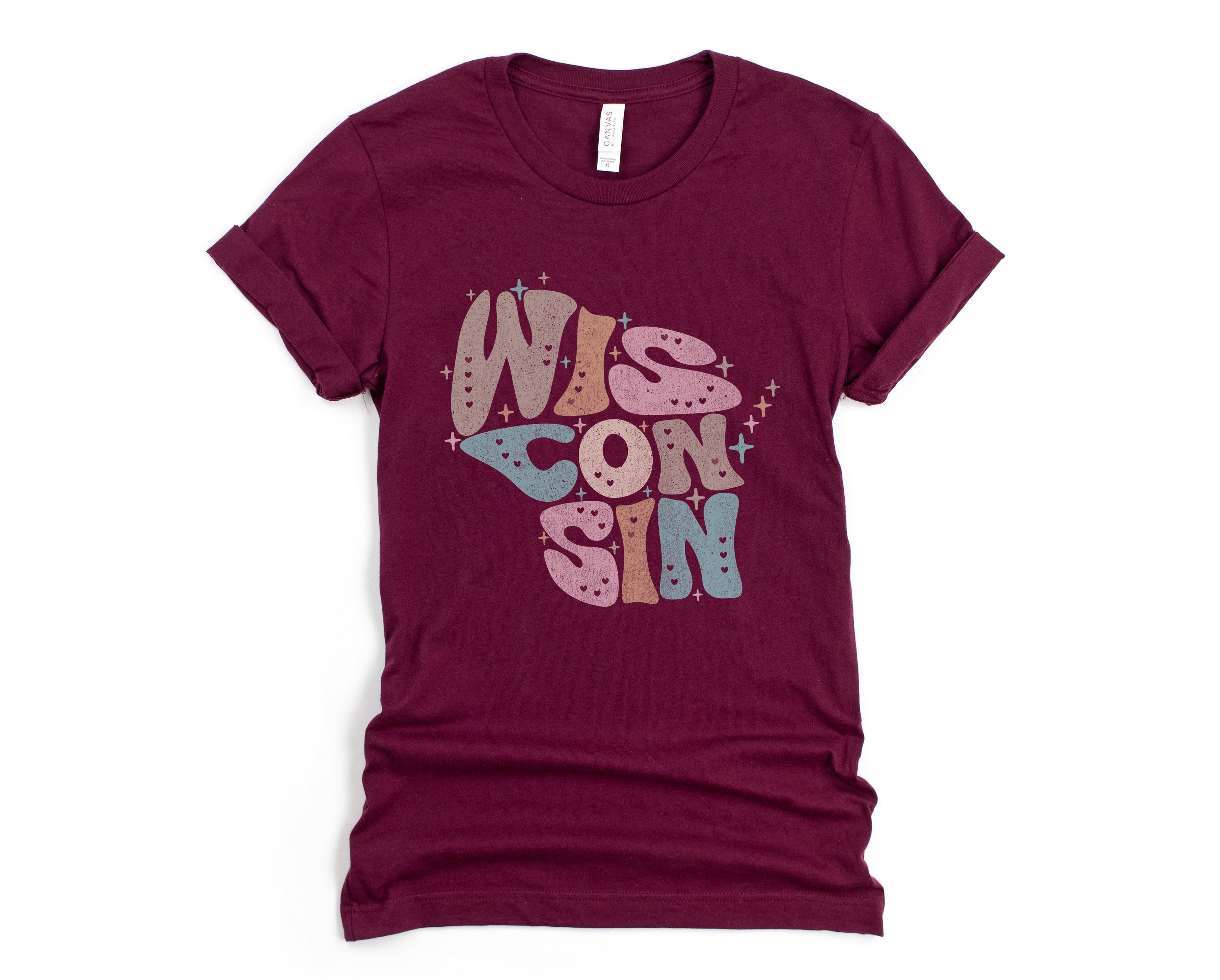 Wholesale Pastel Wisconsin Graphic Tee - Navy