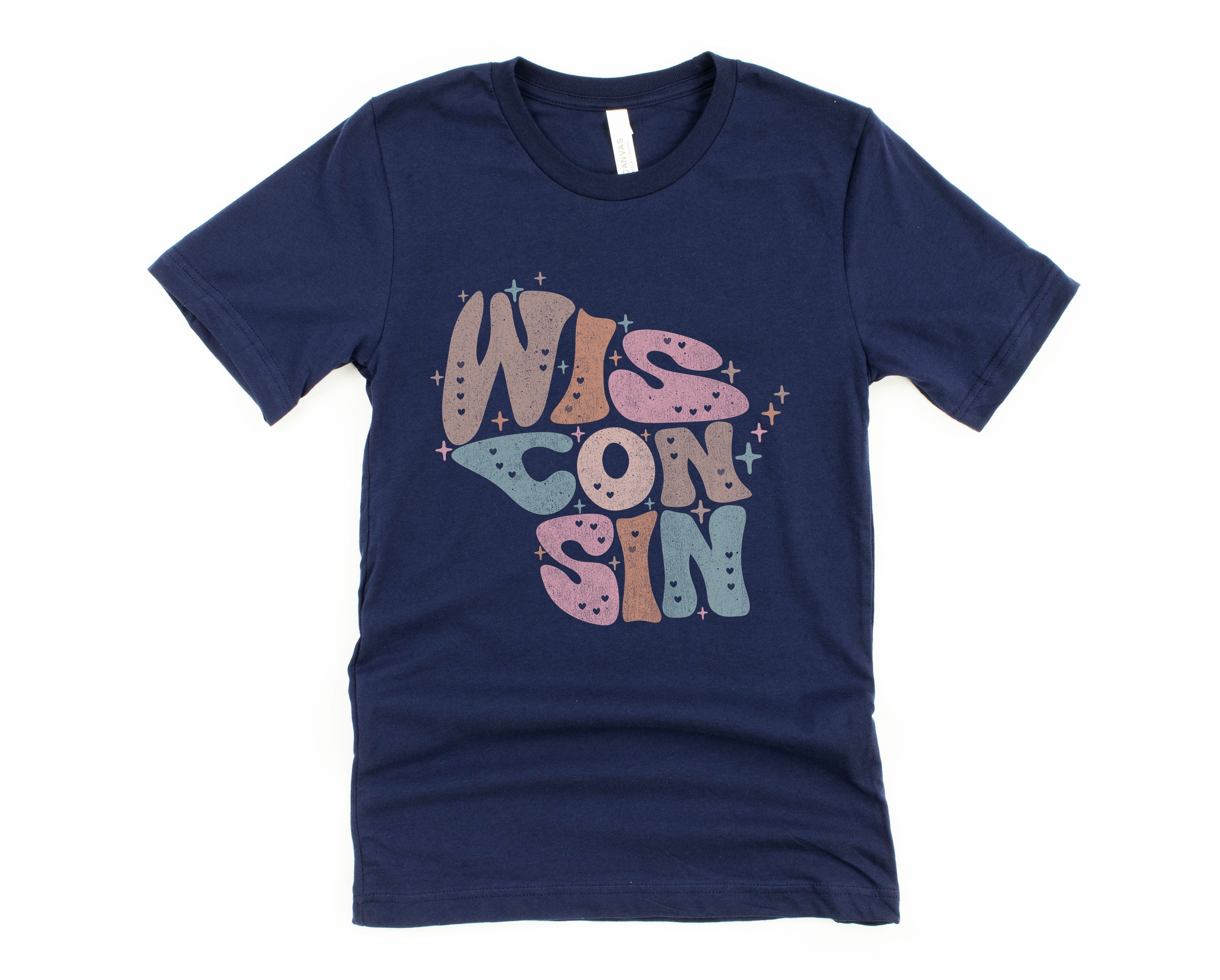 Wholesale Pastel Wisconsin Graphic Tee - Heather Sand