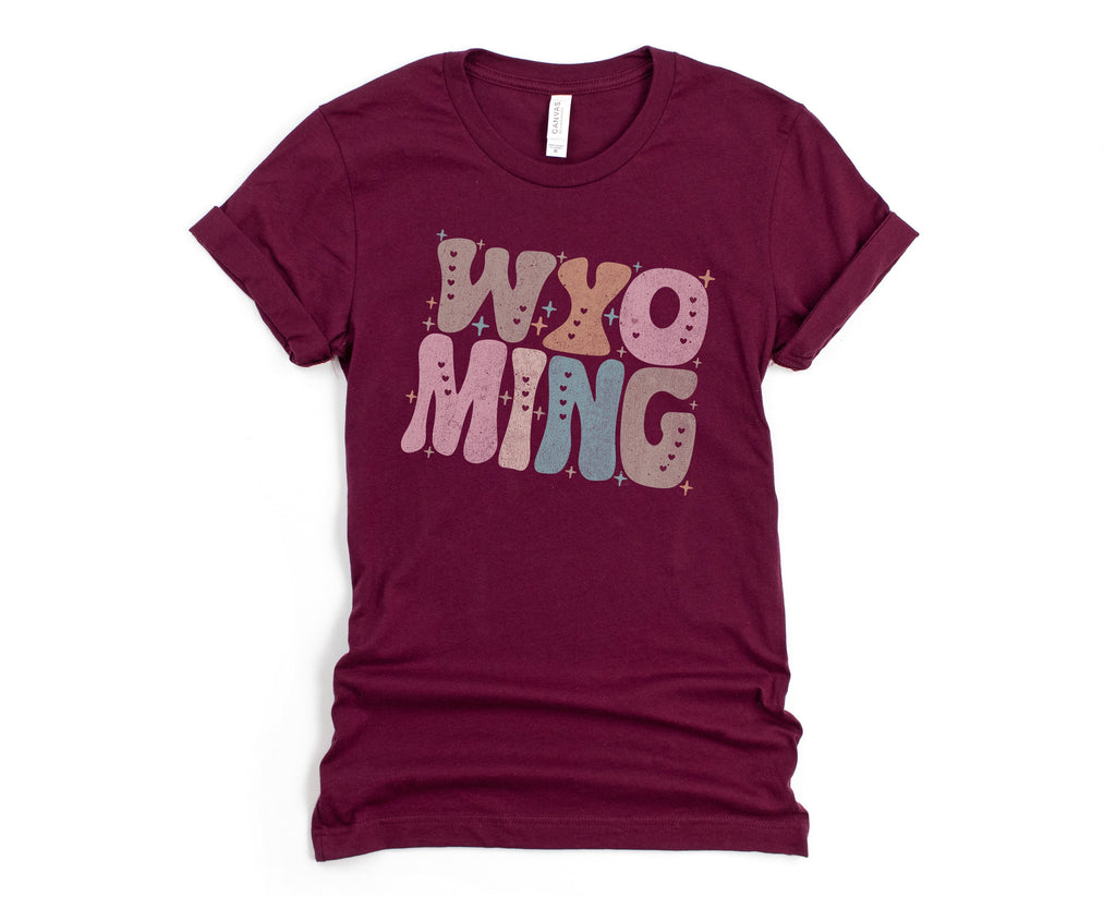 Wholesale Pastel Wyoming Graphic Tee - Navy
