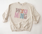 Wholesale Pastel Wyoming Graphic Tee - Maroon