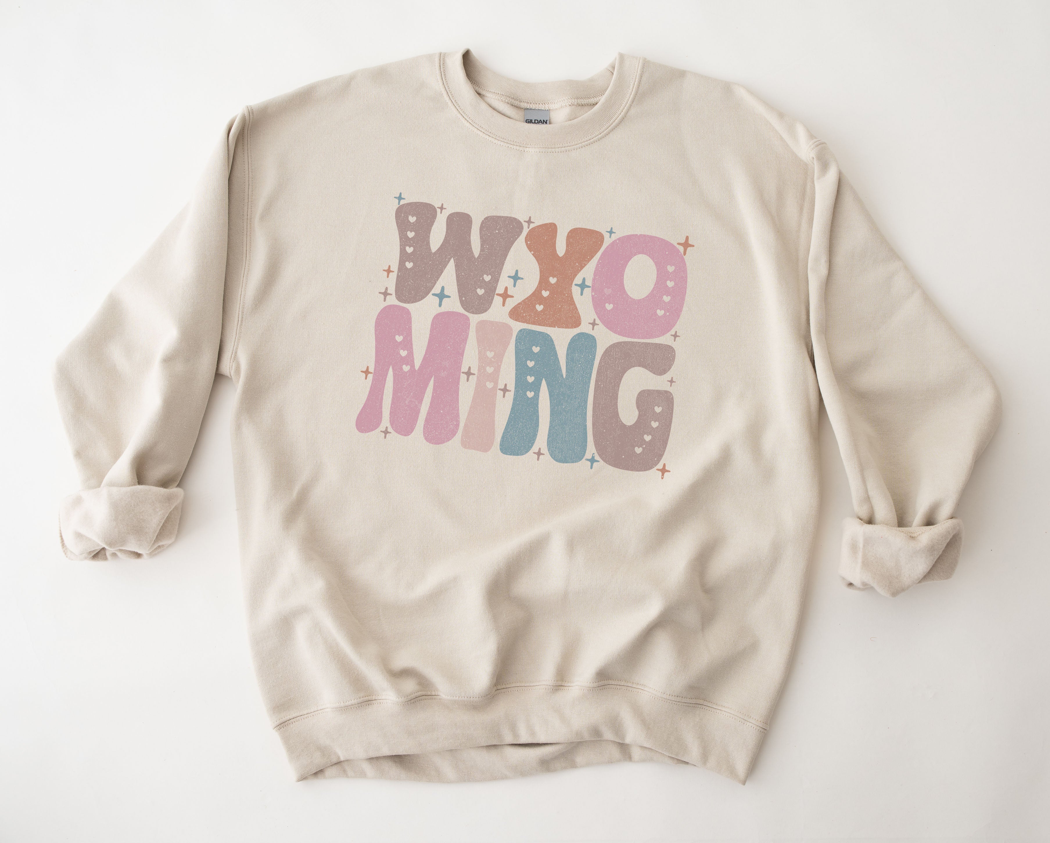 Wholesale Pastel Wyoming Graphic Tee - Maroon